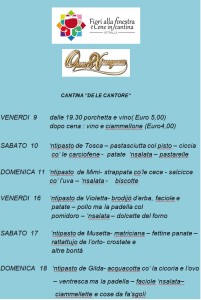 MENU DE LE CANTORE